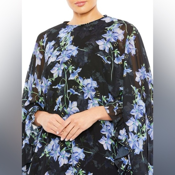 NWT Ieena for MAC DUGGAL Floral Cape Mini Shift Dress 4 - Picture 3 of 16